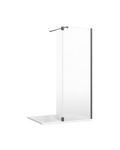 Crosswater Gallery Deflector Panel 180 Hinges - Matt Black