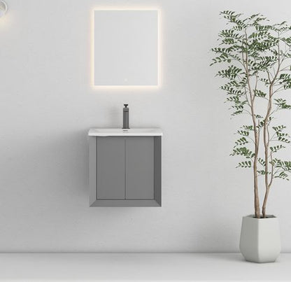 Val 400 2 Door Matt Grey Cabinet and Basin
