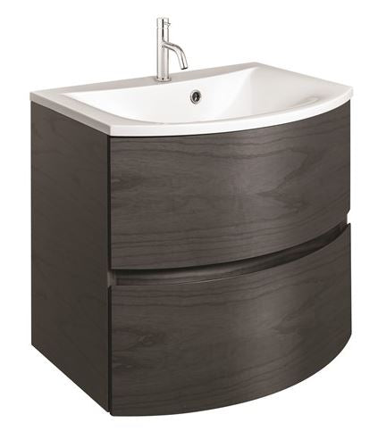 Crosswater Svelte 600mm Vanity Unit Grey Ash Veneer