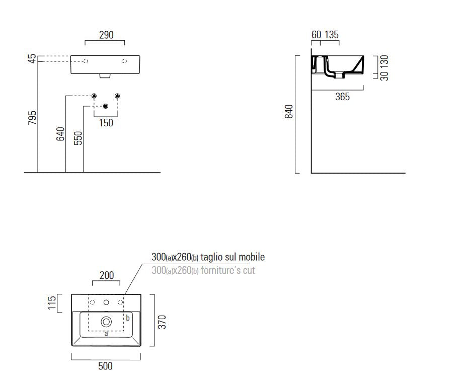 GSI KUBE X 500mm x 370mm White Basin