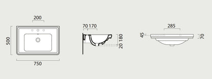 GSI Classic 750 x 500mm Washbasin