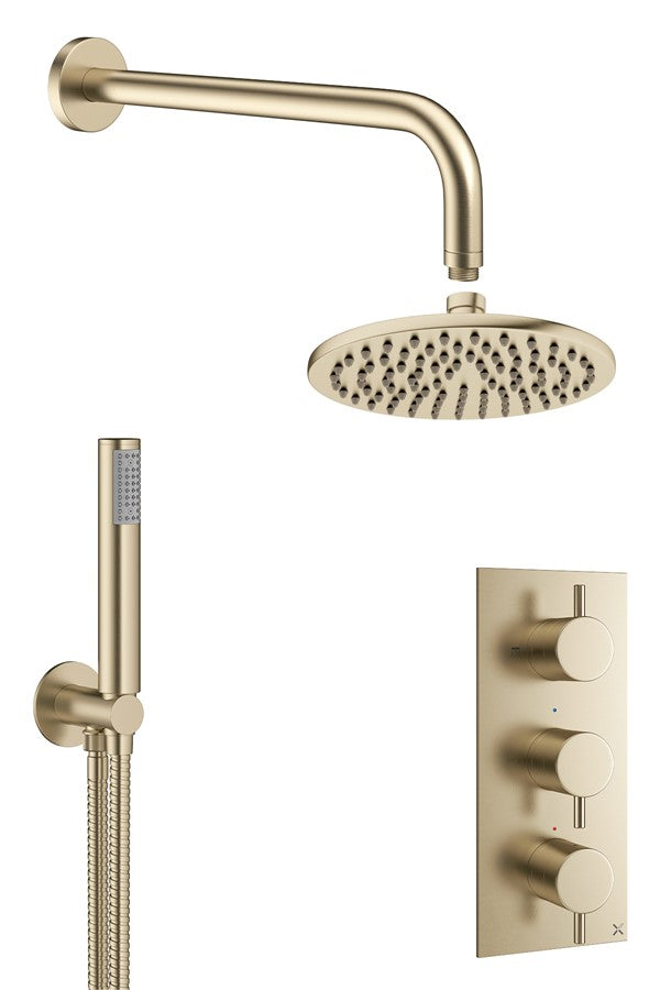 Crosswater MPRO 2 Outlet 3 Handle Shower Bundle-Bronze