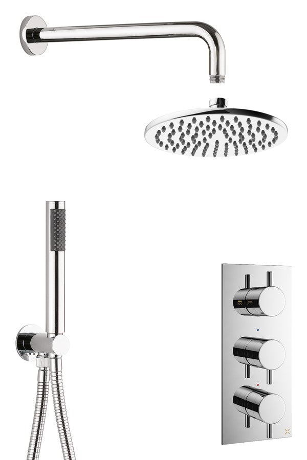 Crosswater MPRO 2 Outlet 3 Handle Shower Bundle-Grey Slate