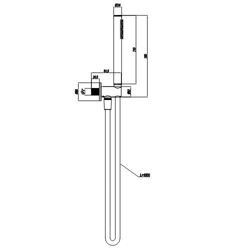 Crosswater 3ONE6 Wall Outlet, Handshower & Hose - Brushed Brass