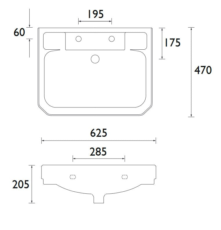 Hatton 630mm Basin 2TH