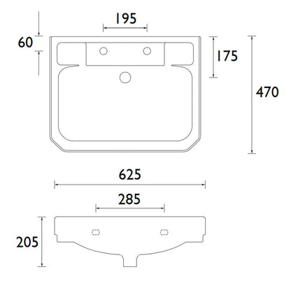 Hatton 630mm Basin 2TH