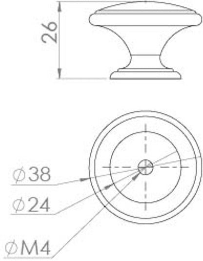 SANEUX Ruse 38mm Knob Handle for Doors