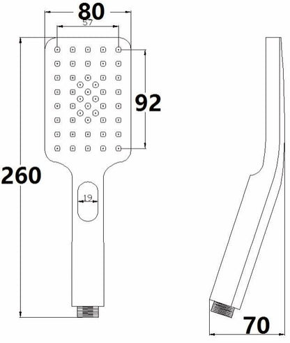Square Push Button 3 Mode Chrome Shower HeadÃ‚Â 