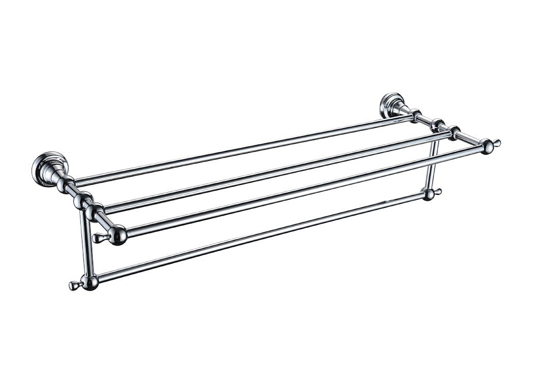 Holborn Double Steel Towel Shelf in Chrome for Modern Space