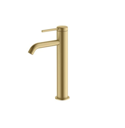 Hoxton Deck Mounted Tall Basin Mixer - Brushed Brass