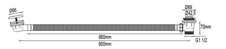 Hoxton Chrome Click-Clack Bath Waste and Overflow