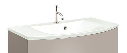 Svelte 80 Ice Glass Basin - 1 Tap Hole With overflow