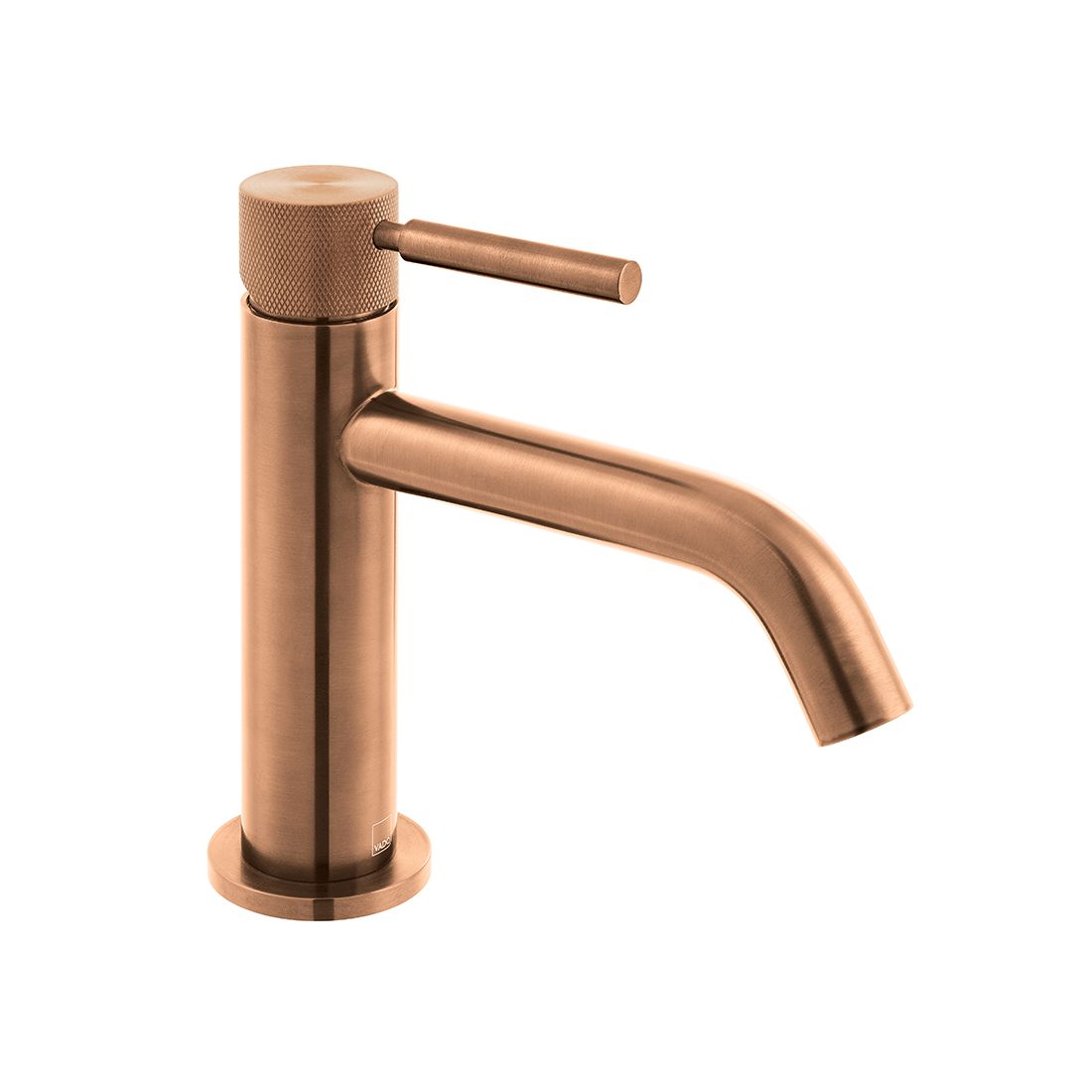 VADO Knurled Accents Origins Slimline Basin Mixer - Brushed Bronze Finish