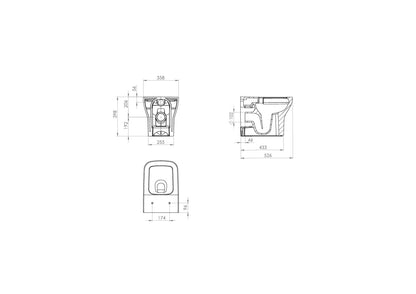SANEUX Indigo Back To Wall Wc Pan - Rimless