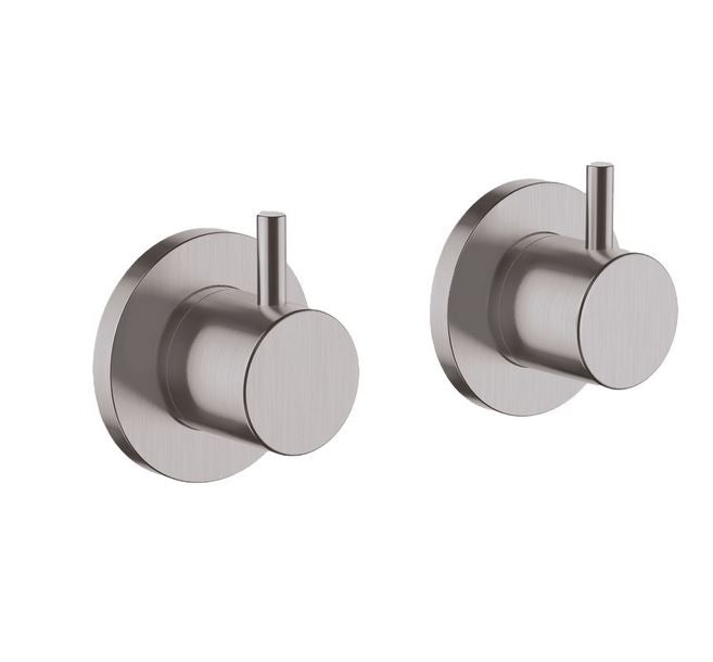 Just Taps Inox Wall 2TH Panel Valves - Pure Stainless Steel