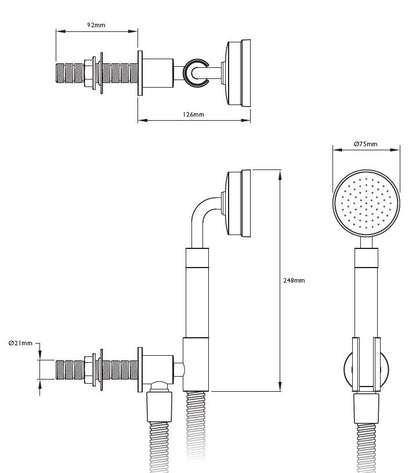 Lefroy Brooks Janey Mac Wall Mounted Hand Shower Chrome