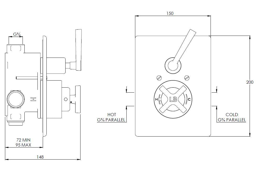 Lefroy Brooks Janey Mac Thermostatic Valve JM8706AG