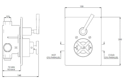 Lefroy Brooks Janey Mac Thermostatic Valve JM8706AG