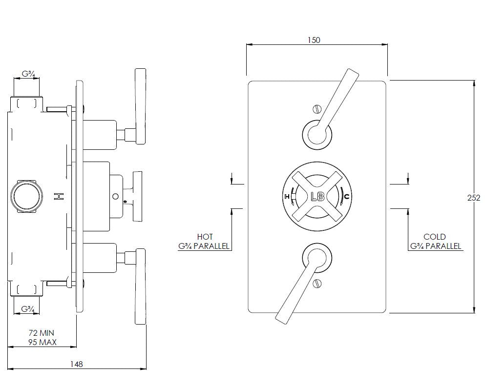 Lefroy Brooks Janey Mac Dual Control Thermostatic Valve
