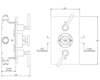 Lefroy Brooks Janey Mac Dual Control Thermostatic Valve