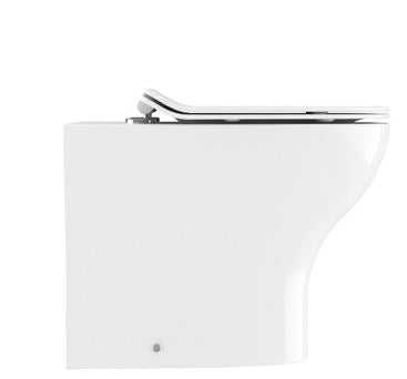 Crosswater Kai Back to Wall Rimless Pan - Gloss White