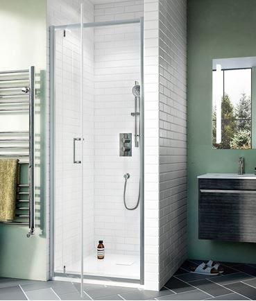 Crosswater Kai 6 Pivot Door, Glear Glass 900mm x 1900mm - Silver Finish