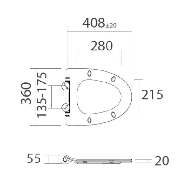 Kai Compact Seat for Close Coupled WC - White