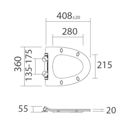 Kai Compact Seat for Close Coupled WC - White