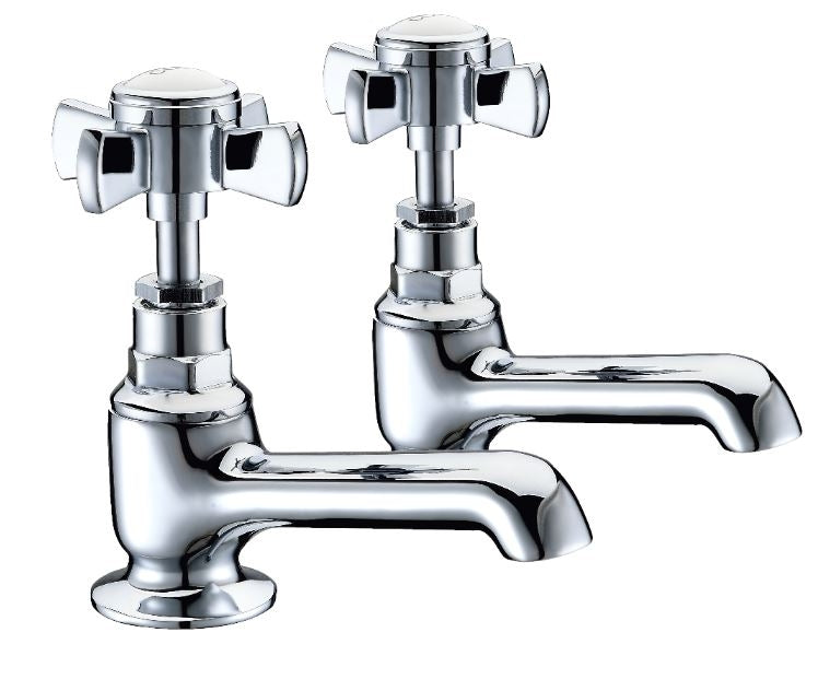 Traditional 137mmH, Bath Taps, 2 Tap Holes - Chrome Finish