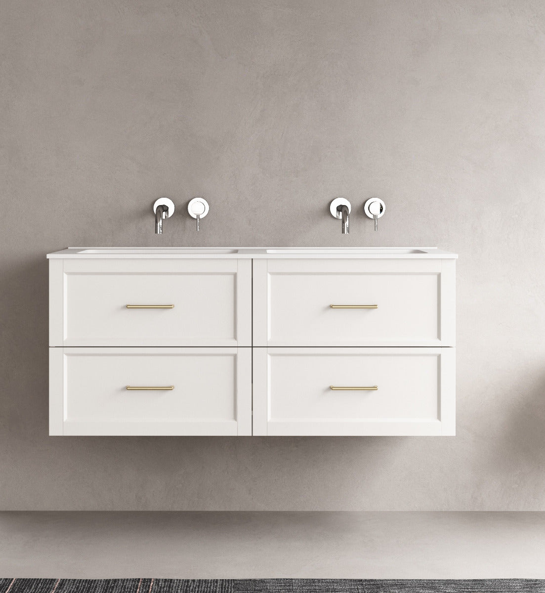 LUXE81 Angel 1200 Matte White Cabinet and Matte Basin