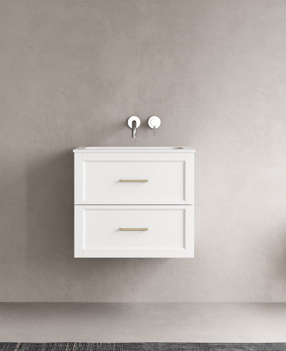 LUXE81 Angel Matte White 600 Cabinet With Matte Basin
