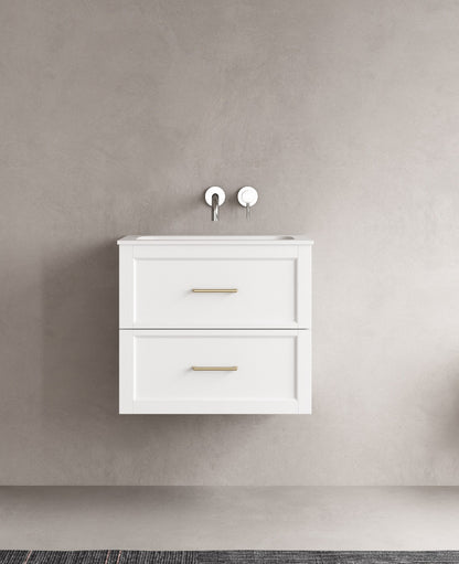 LUXE81 Angel Matte White 600 Cabinet With Matte Basin