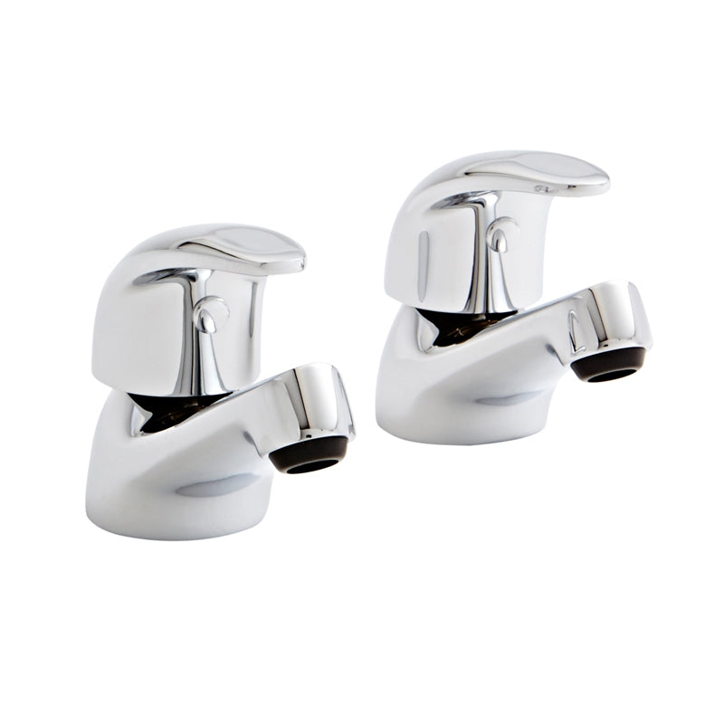 SW6 Koral Basin Taps in High Shine Polished Chrome Finish