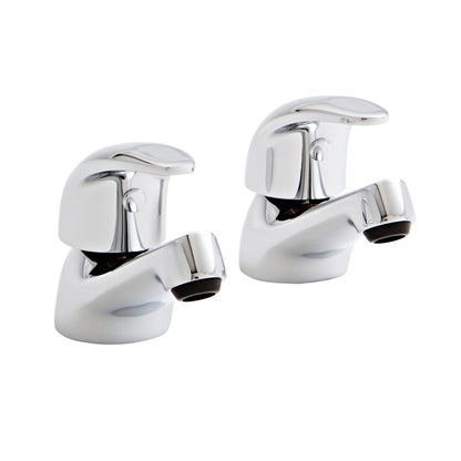 SW6 Koral Basin Taps in High Shine Polished Chrome Finish