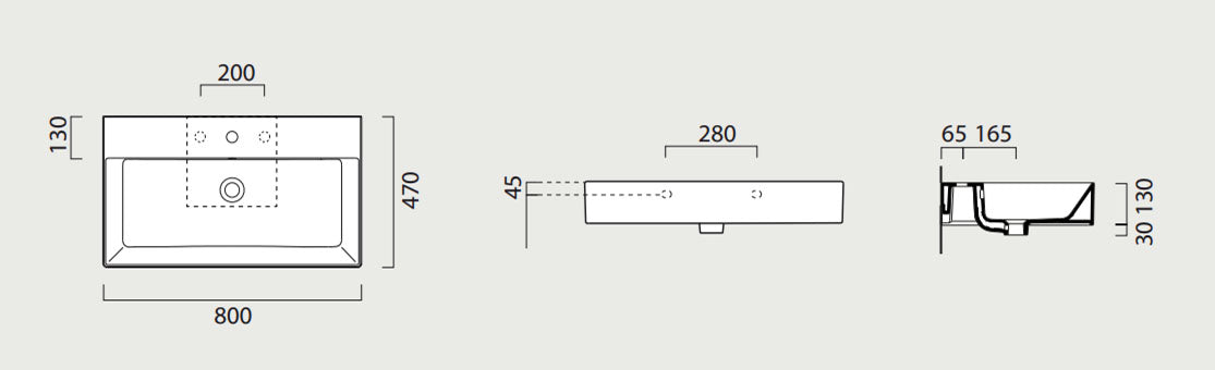 GSI Kube X Design 800 x 470mm Washbasin