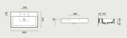 GSI Kube X Design 800 x 470mm Washbasin