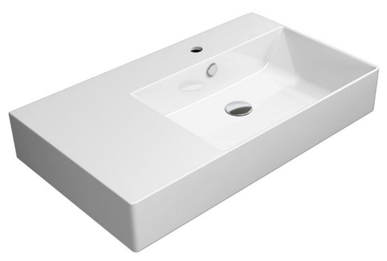 GSI Kube X Design 800 x 470mm Washbasin With Left Hand Ledge