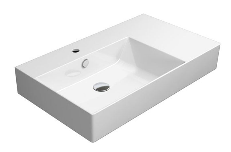 GSI Kube X Design 800 x 470mm Washbasin With Right Hand Ledge