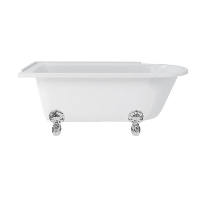 Hampton Showering 150cm Bath LH With Chrome Luxury Claw Legs