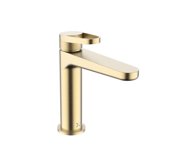 Lazo Deck Mounted Brushed Brass Mono Basin Mixer w/ 1TH