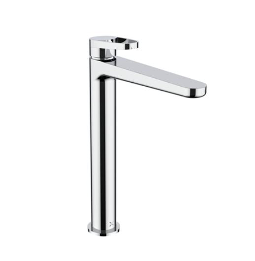 Lazo Tall Deck Mounted Chrome Mono Basin Mixer w/ 1 Tap Hole