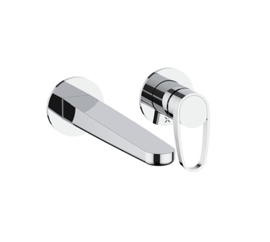 Lazo 2H Wall Mounted Basin Mixer with 1 Tap Hole in Chrome