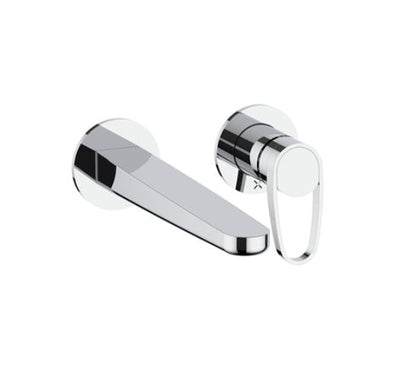 Lazo 2H Wall Mounted Basin Mixer with 1 Tap Hole in Chrome