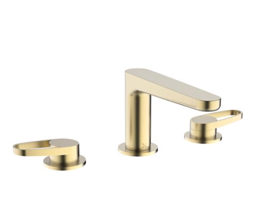 Crosswater Lazo 3H Deck Mounted Basin Mixer Brushed Brass