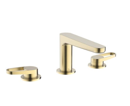 Crosswater Lazo 3H Deck Mounted Basin Mixer Brushed Brass