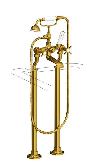 Classic Bath Shower Mixer & Standpipe Sleeves - Antique Gold