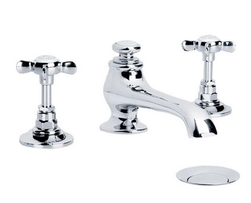 Lefroy Brooks Classic 3 Hole Basin Mixer With Pop Up Waste - Chrome