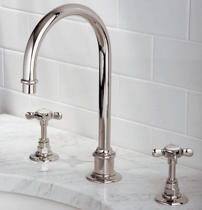 Lefroy Brooks Classic 3 Tap Hole Basin Mixer With Tubular Spout & Click Clack Waste (choose finish)