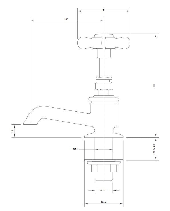 Lefroy Brooks Classic Basin Pillar Taps - (choose finish)