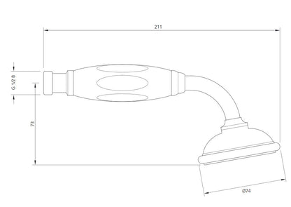 Lefroy Brooks Round Hotel Handset with Acrylic Handle